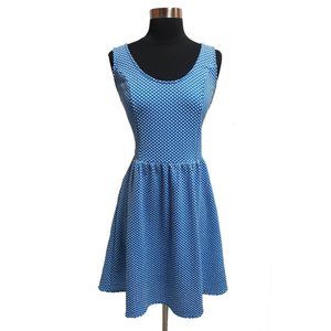 Anthropologie Maeve Blue and White Polkadot Dress